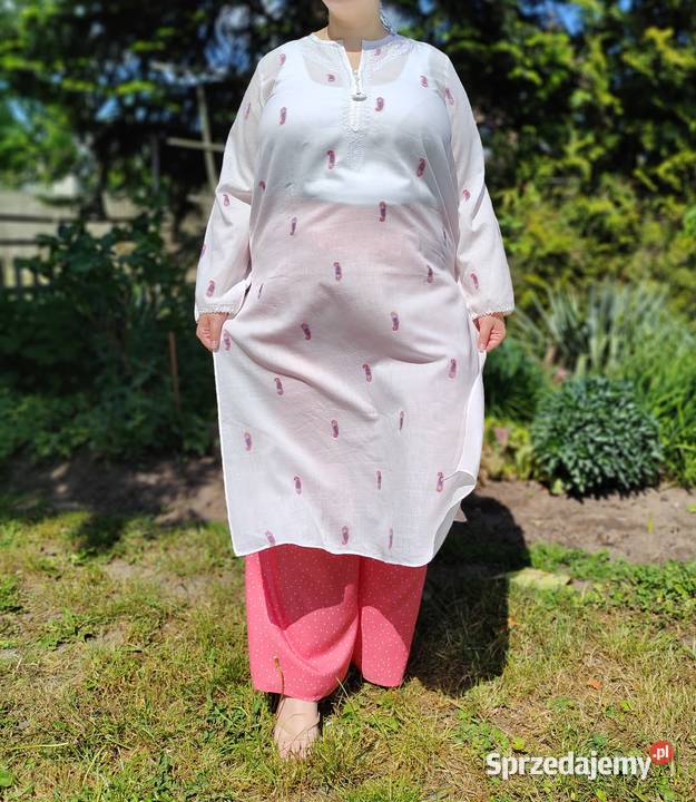 Długa tunika biała 3XL 46 bawełna sukienka sprzedam