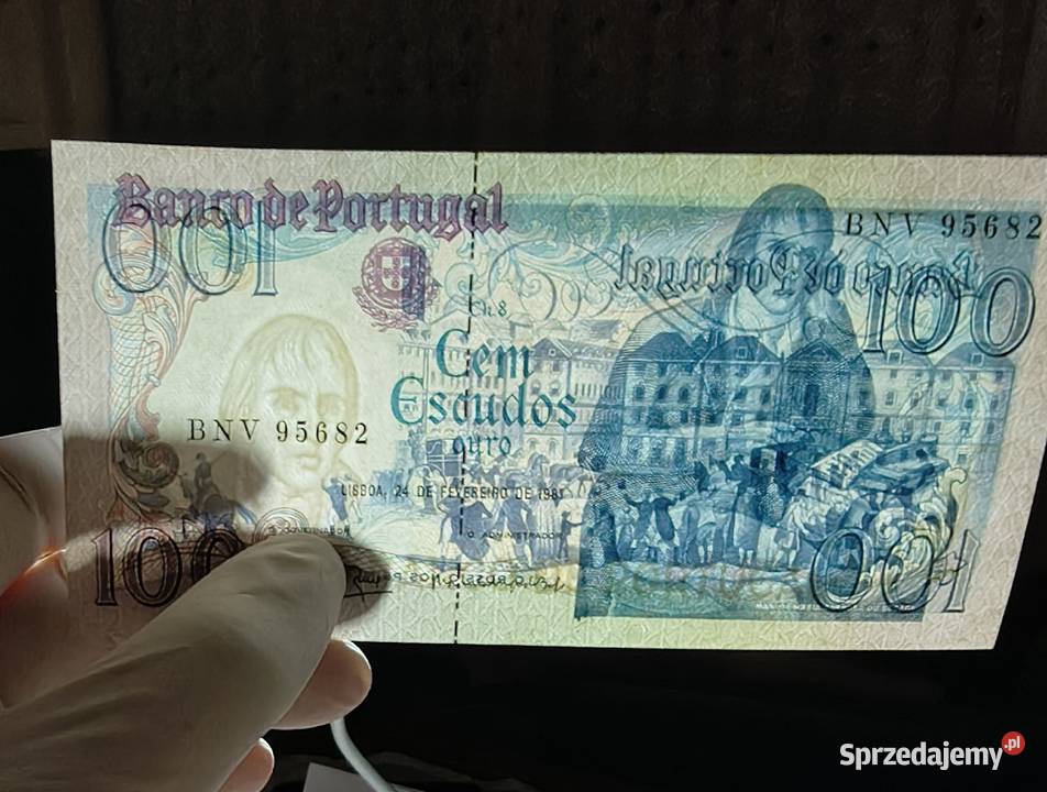 Portugalski banknot 100 escudo z 1981 roku Rzeszów