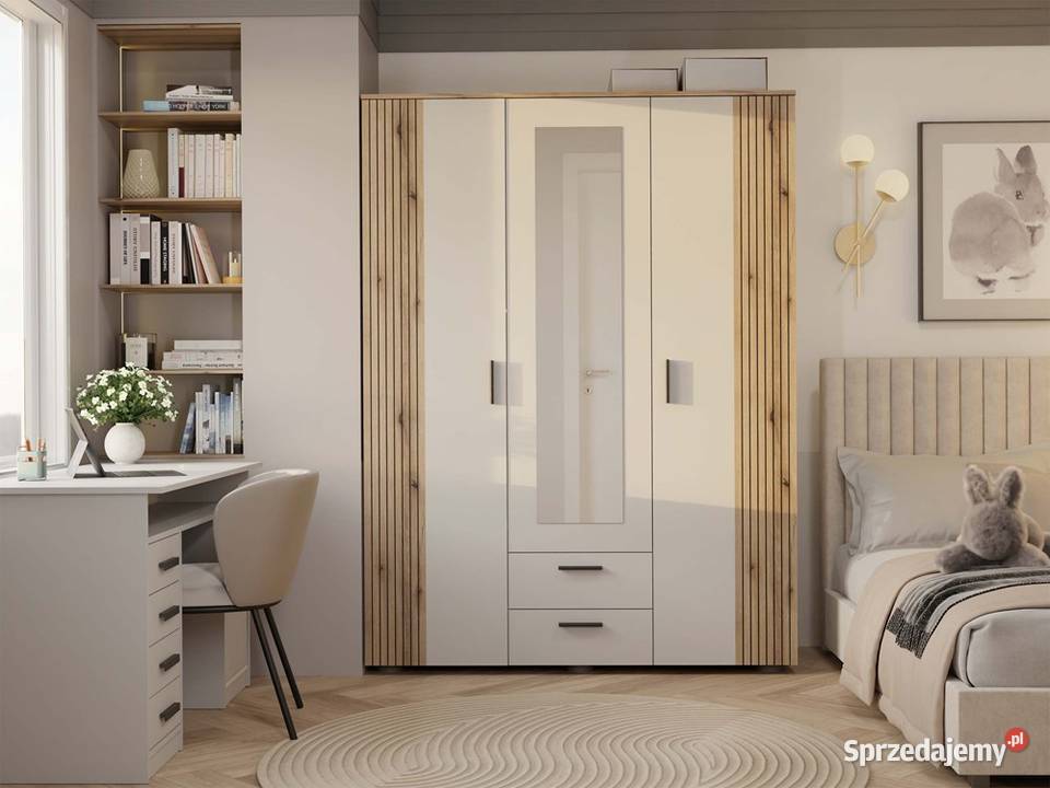 Szafa AVA 150 z lustrem i szufladami 150cm Szafy i garderoby