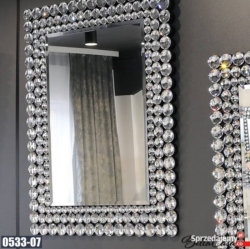 Lustro glamour z kryształkami duże ozdobne Warszawa