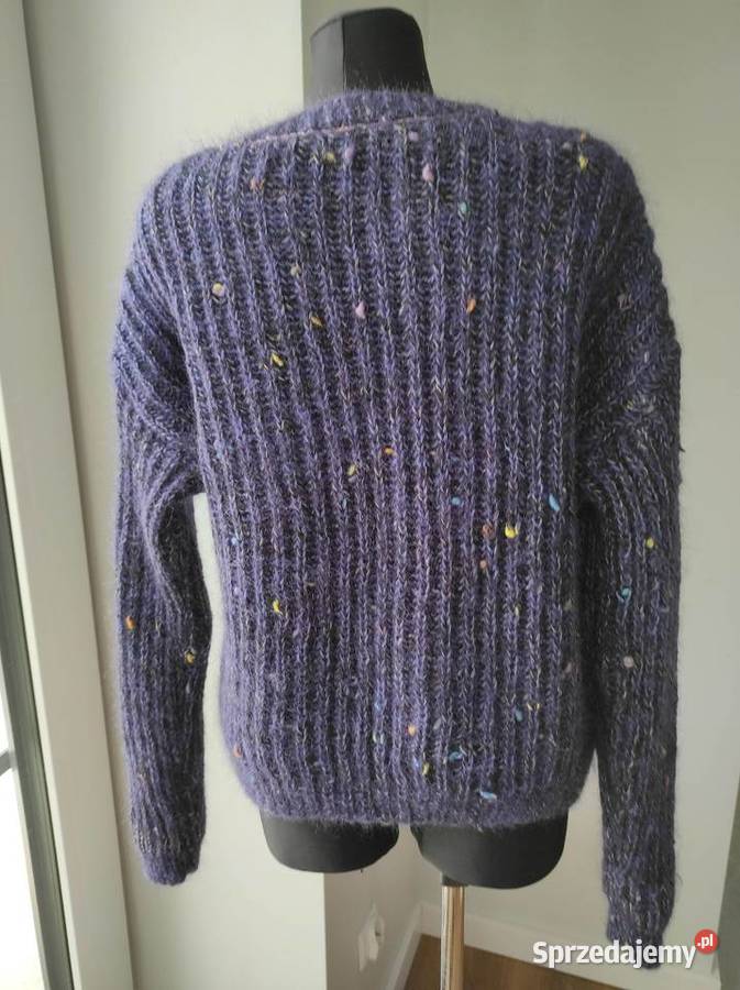 Gruby mięsisty sweter dzianinowy 44 XXL fiolet mazowieckie Płock sprzedam