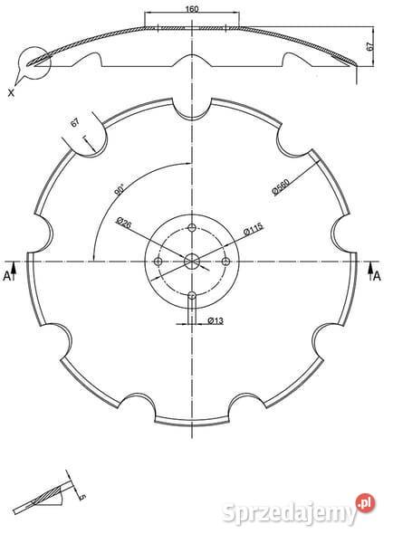 Talerz brony uzębiony 560x5 HD5604115 Kamionna