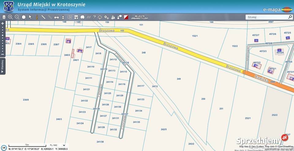 Działka budowlana 1051 m2 drogi publicznej
