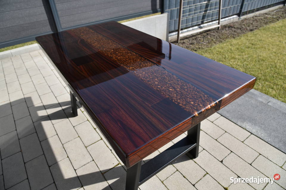 Stolik kawowy palisander coffee table epoxy Dom i Ogród
