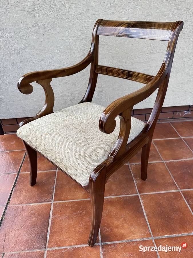 Krzesło Biedermeier stylowe prl fotel z Sulbiny