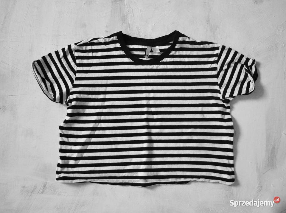 krótka bluzka w paski crop top M hm Bluzki i koszule Warszawa
