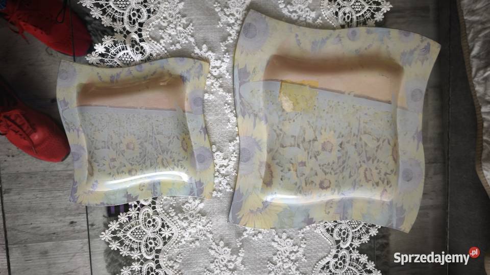 Komplet talerzy szklanych malowanych motywy Van Antyki, Sztuka, Kolekcje Krzeszowice