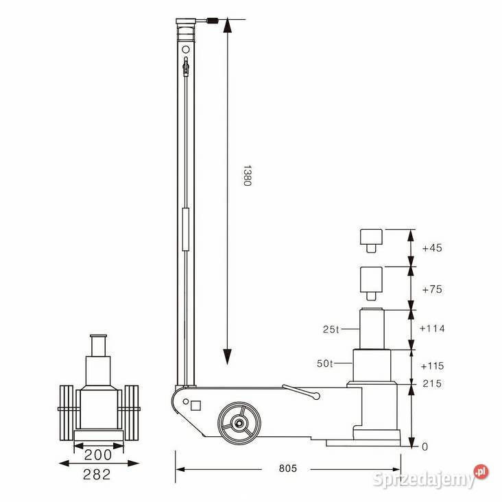 Podnośnik hydrauliczno pneumatyczny 50t Snit Gorzów Wielkopolski
