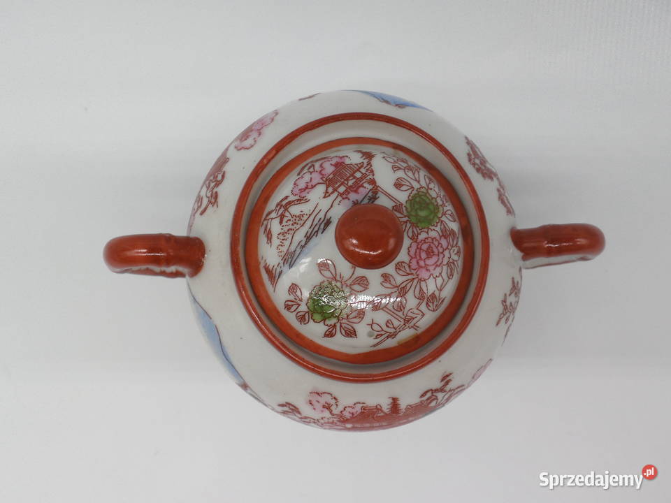 Stara Japońska Cukiernica Gejsze Góra Fuji Porcelana i szkło Raszków