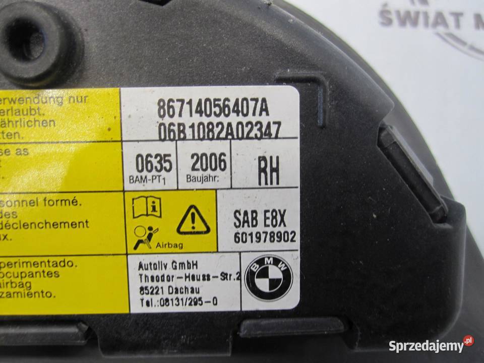 BMW E81 E87 06r AIRBAG poduszka fotela prawa