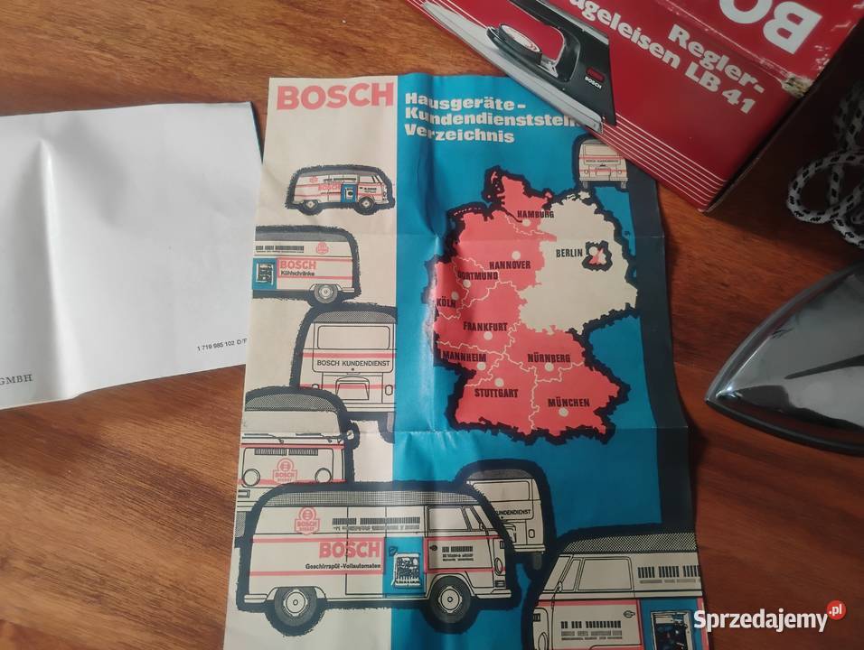 Stare Żelazko Bosch pudełko instrukcja 1977 AGD drobne