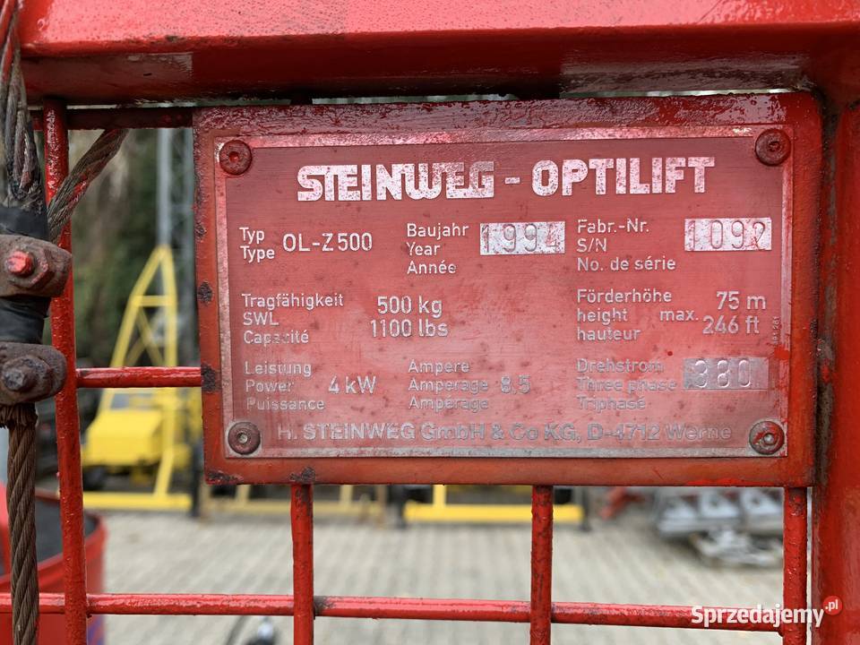 Winda budowlana wciągarka platforma Steinweg Ślesin