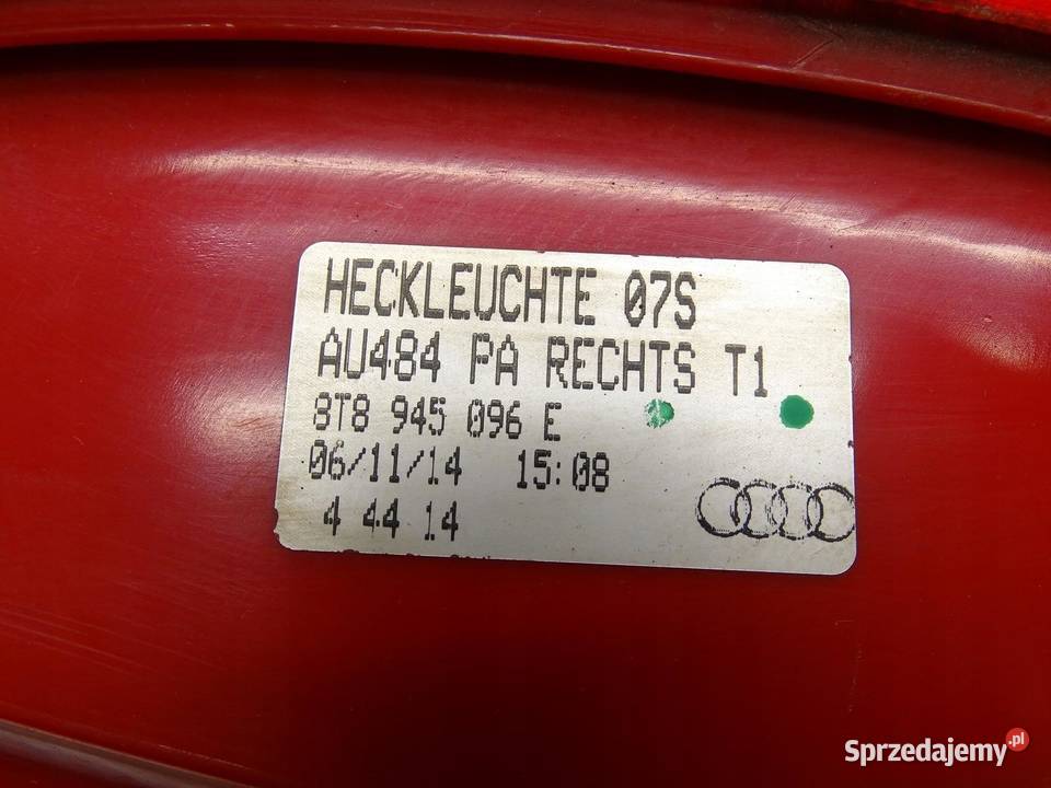 LAMPA PRAWY PRAWA TYŁ TYLNA AUDI A5 8T LIFT 5D sprzedam