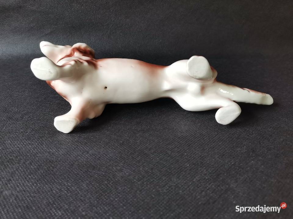 Stara figurka porcelanowa Pies Jamnik porcelana