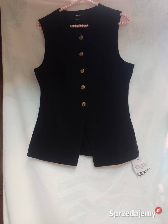 4042 ASOS Design Czarna ołówkowa kamizelka