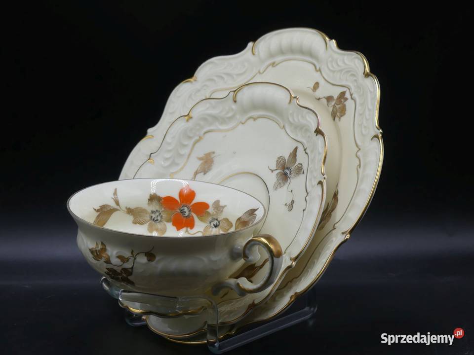 Komplet śniadaniowy Sorau Żary piękne reliefy Poznań