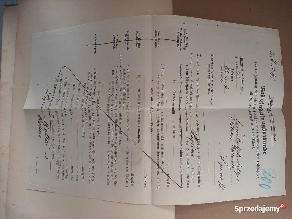 Stare pismo urzędowe 1905r Lipine Breslau Katowice