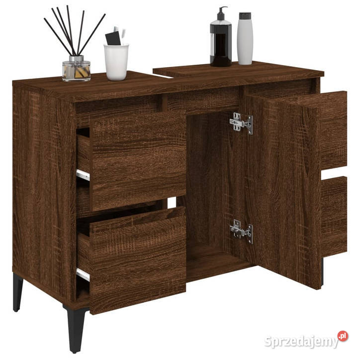 Szafka pod umywalkę brązowy dąb 80x33x60