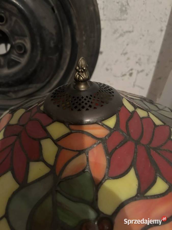 Elegancka lampa witrażowa w stylu Tiffany Antyki Gliwice