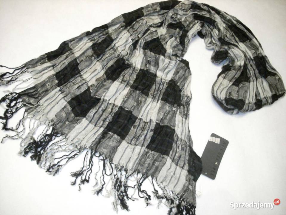 Szal Czarno Szary YORKER nowy Jesień Nowy Sącz