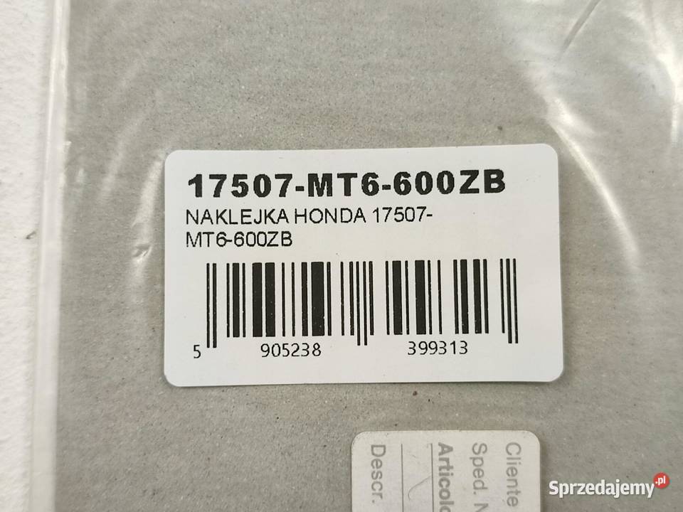 NAKLEJKA CBR NA BAK PR STR HONDA CBR600F