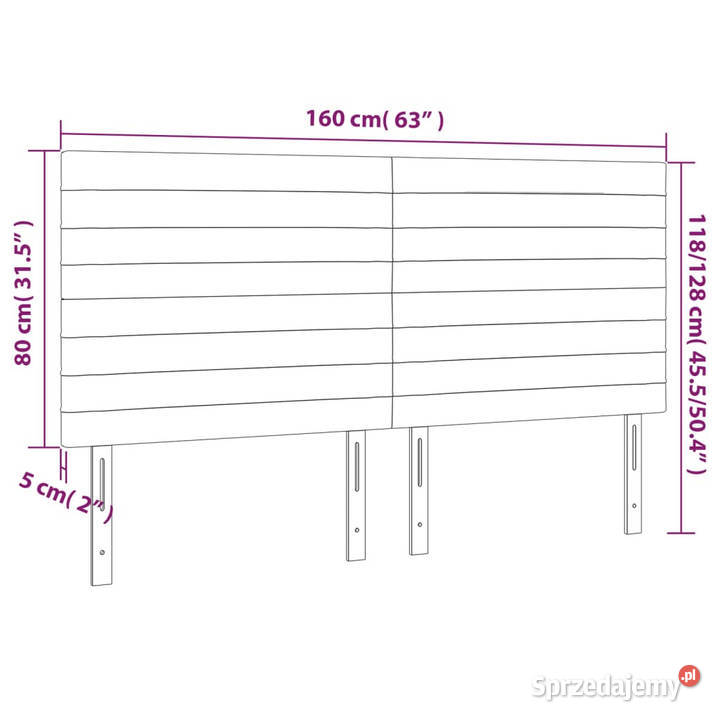 Zagłówek do łóżka z LED niebieski 160x5x118128 Warszawa