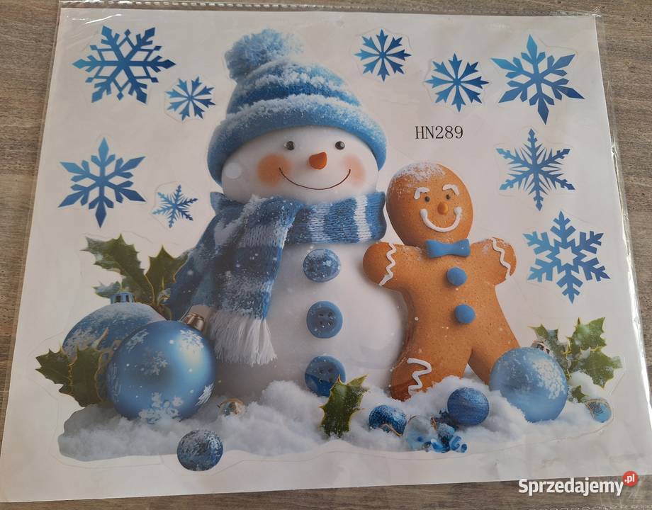 Naklejka świąteczna na okno szybę dekoracja Kalisz