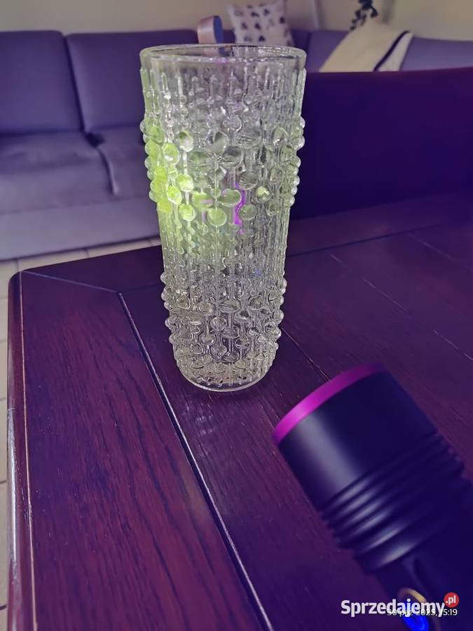 Wazon Sklo Union Candle Wax szkło boho z lat 60 Przeczów