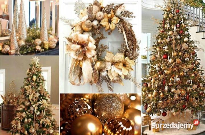 BOMBKI CHOINKOWE 6 54 BOMBKA ZESTAW ZŁOTE