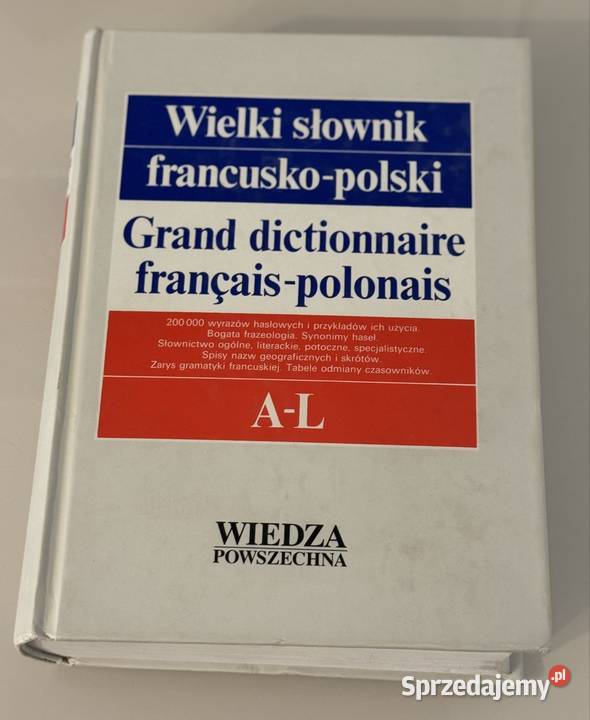 Wielki słownik francuskopolski Wiedza Powszechna Pruszków sprzedam