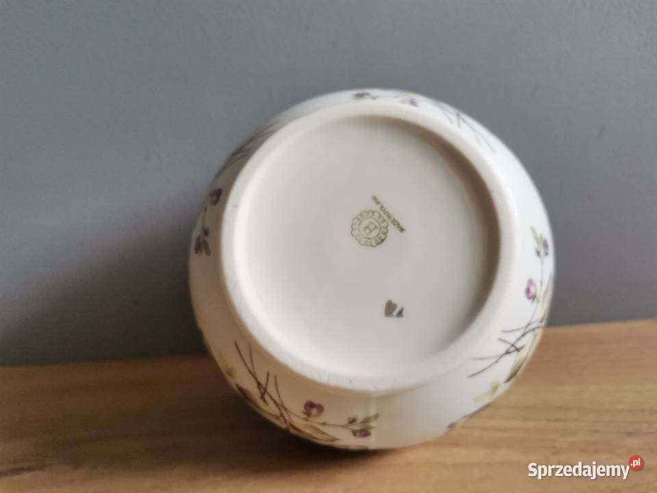 Stary wazon w kwiaty Łączka porcelana Bogucice Porcelana i szkło Siemianowice Śląskie