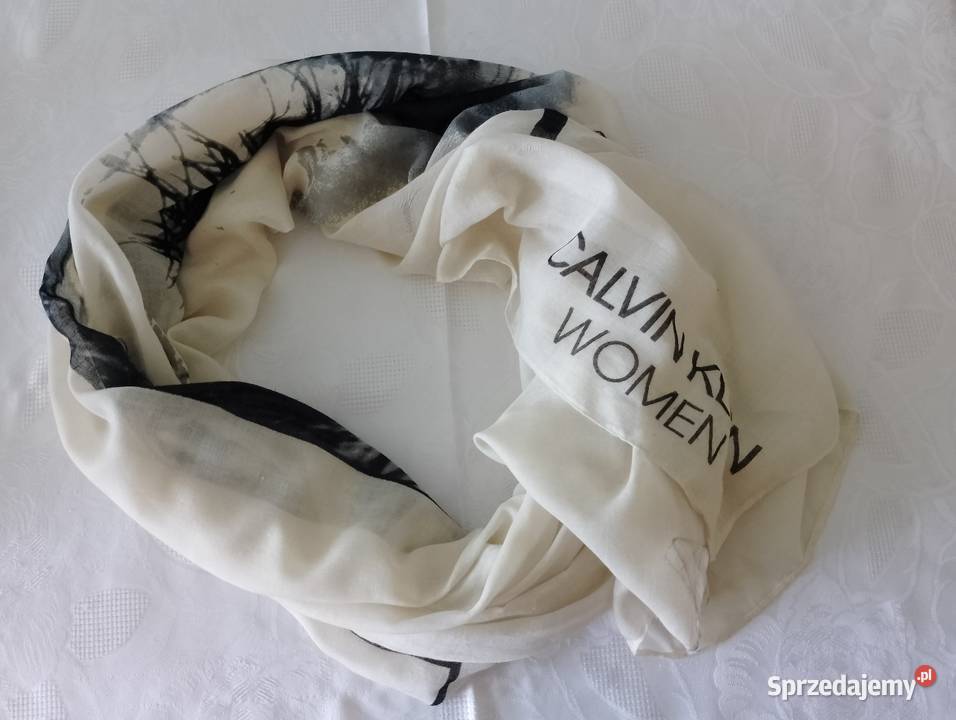 Szalik CALVIN KLEIN Women kremowy z wzorem oka Oborniki