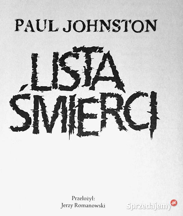 Lista śmierci Paul Johnston Chełm sprzedam