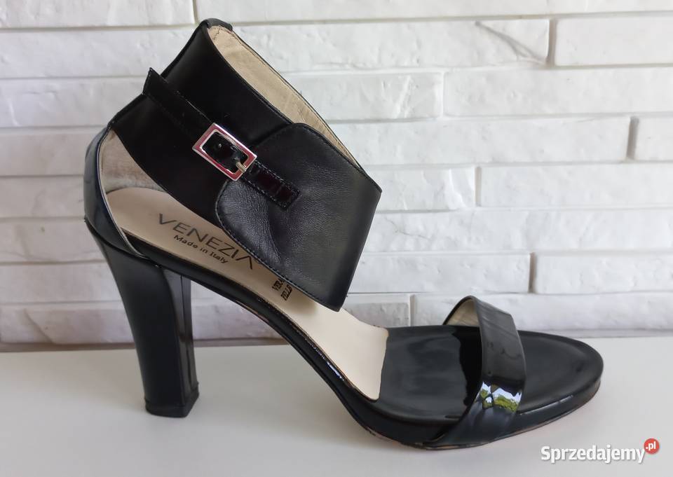 Damskie sandały na obcasie Venezia czarne