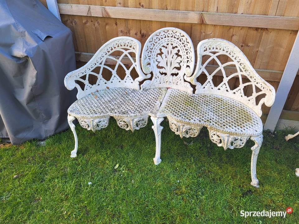 aluminiowa ławka ogrodowa barokowy styl idealna Ciepielów