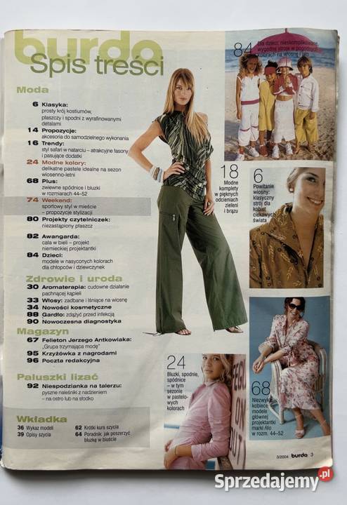 Burda 32004 moda wiosna safari wykroje retro Pozostałe Warszawa