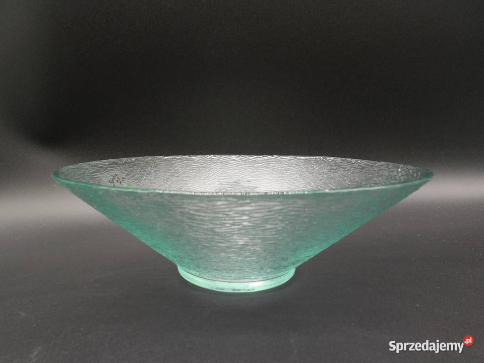 Teksturowana szklana miska w kolorze zielonym Raszków sprzedam