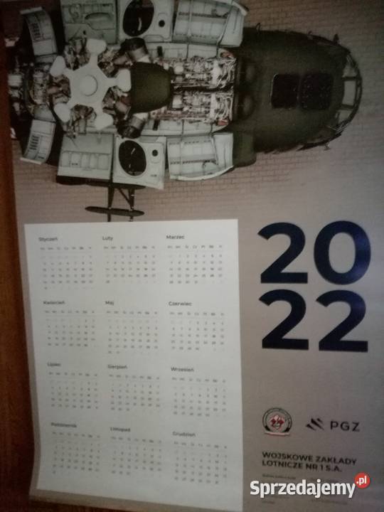 Kalendarz ścienny 2022r WZL widok helikoptera z