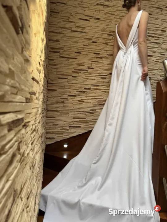 Elegancka suknia ślubna z dopinanym trenem NOWA Olsztyn