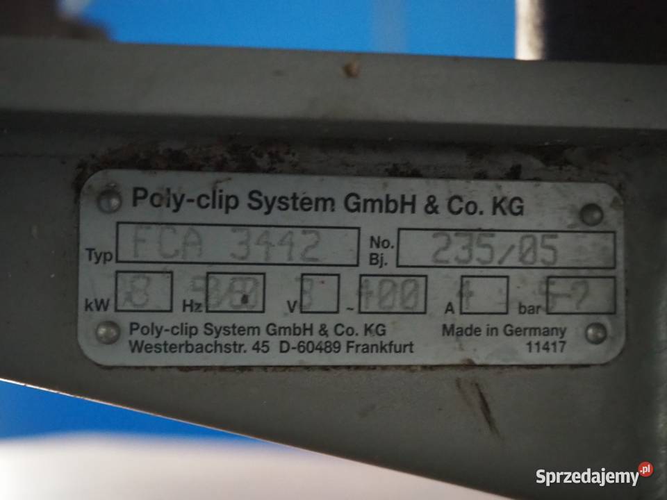 POLYCLIP FCA 3442 Automatyczny klipsownica Krotoszyn sprzedam
