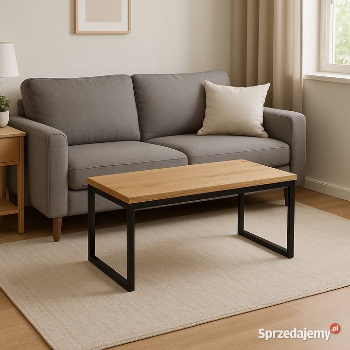 Stolik Kawowy Dębowy LOFT Ława 100 Lite Drewno 50cm pomorskie