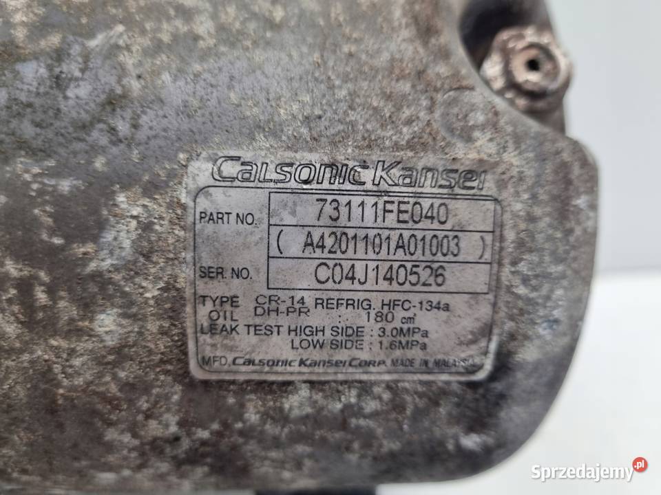 SPRĘŻARKA KLIMATYZACJI Subaru Forester I 20 16V Rudka