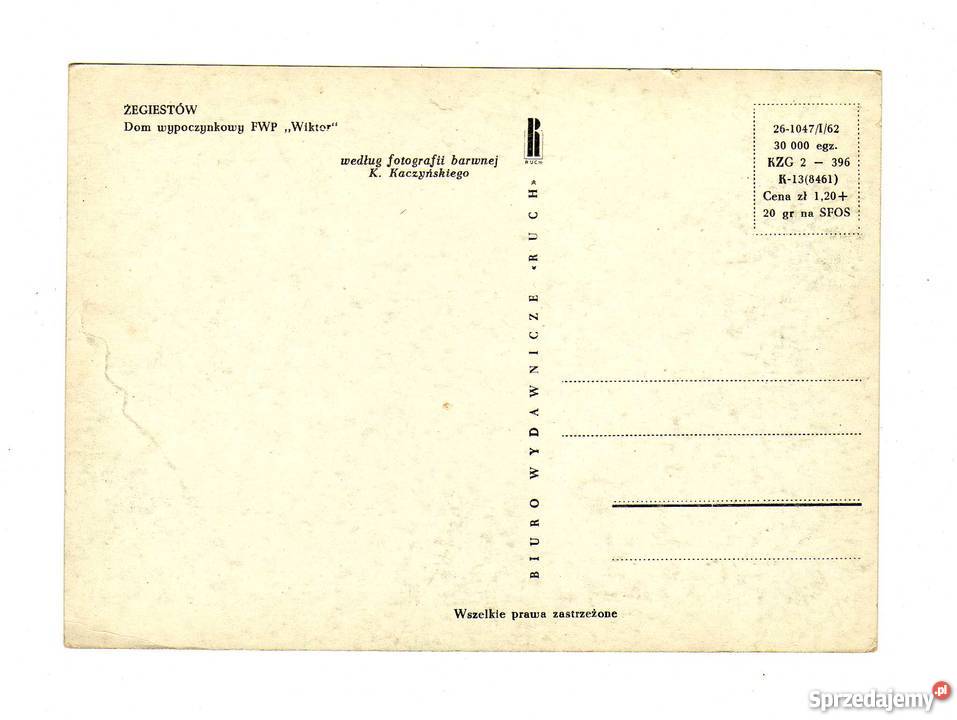 ZEGIESTÓW DOM WYPOCZYNKOWY WIKTOR POCZTÓWKA świętokrzyskie Krynki