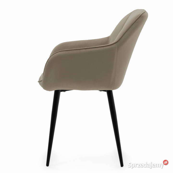 Ciemnobeżowe Krzesło Tapicerowane Lago Wysyłka 85cm Tarchały Małe