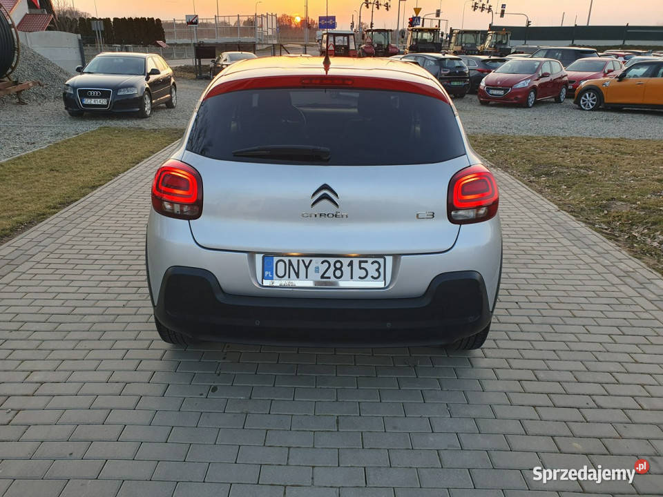 Citroen C3 12 Benzyna 82 75 2017r Raty Zamiana srebrny C3 Strobice