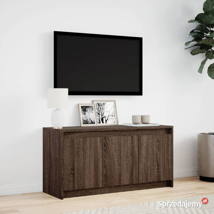 Szafka pod TV z LED brązowy dąb 100x34x50 sprzedam
