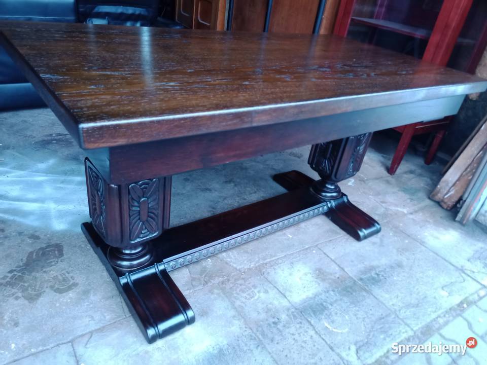 Duże biurko kompletne odnowione Dąb ciemny Kozy