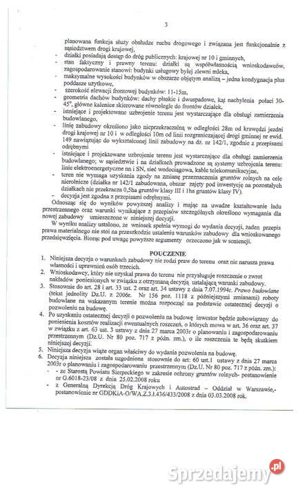 Działka DK10 WZ na budowę Restauracji z Motelem Chabowo-Świniary