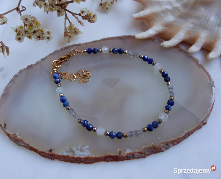 Bransoletka lapis lazuli labradoryt biały topaz śląskie Czerwionka-Leszczyny