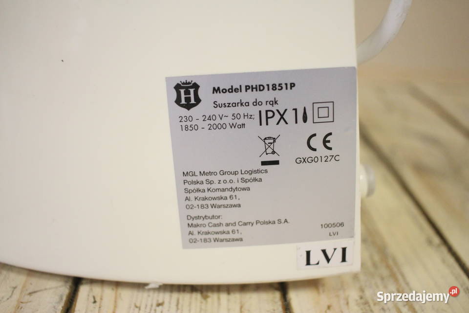 Suszarka automatyczna do rąk HLine PHD1851P Pozostałe Pszczyna sprzedam